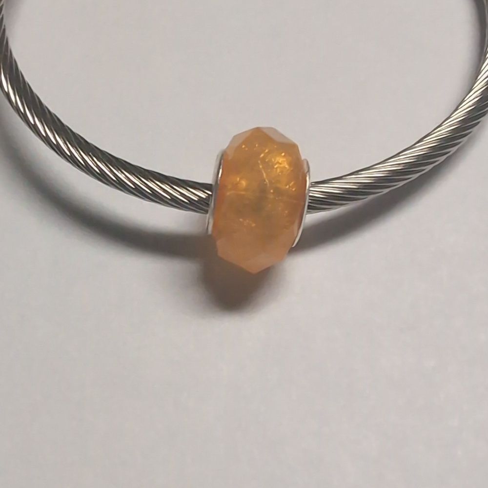 Orange Glittery Charm for Pandora Style Bracelet‎